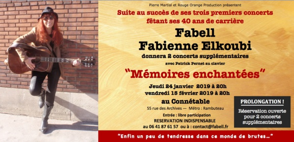 Affluence record pour les 5 concerts de Fabell/Fabienne Elkoubi à l'occasion de ses 40 ans de carrière 
