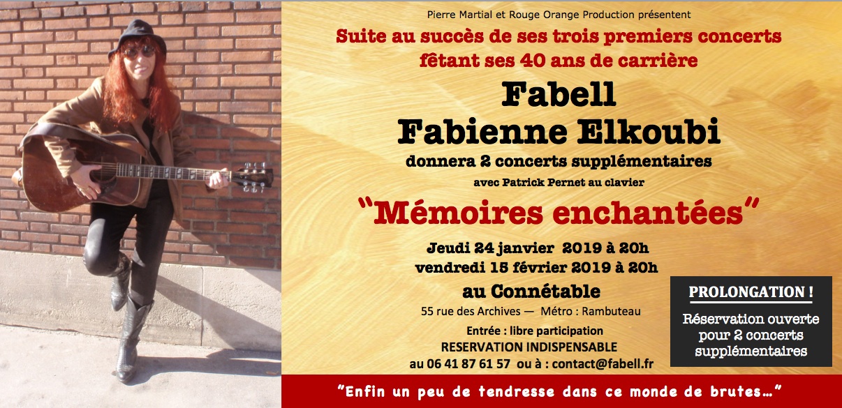 Affluence record pour les 5 concerts de Fabell/Fabienne Elkoubi à l'occasion de ses 40 ans de carrière 